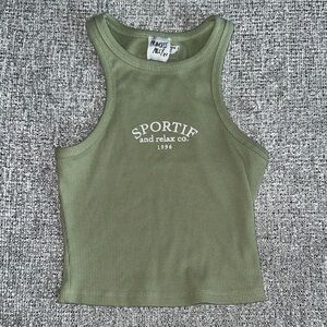 Princess Polly Green Sportif Tank Top